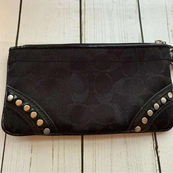 Coach Black Wristlet with Silver Accents - Picture 2 of 7